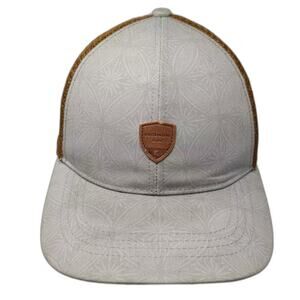 Kooringal Trucker Hat Gray Brown Patterned Mesh Snapback OSFM Shield Logo Patch